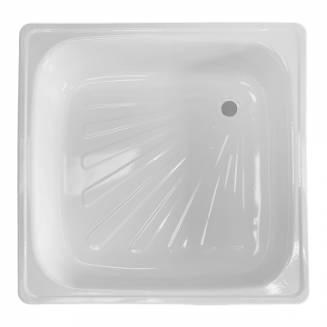 Cadita dus patrata Clara  otel emailat  90 x 90 x 15 cm