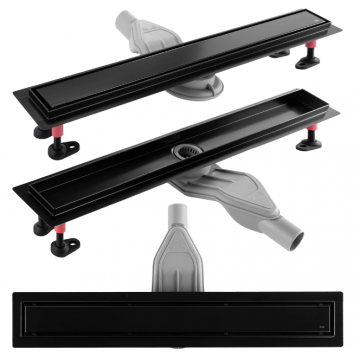 Rigola scurgere dus REA Neox Superflow 90 cm Negru Mat