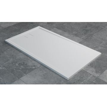 Cadita de dus dreptunghiulara Ronal (SanSwiss) Livada W20A  80x100 cm slim  marmura sintetica  alb