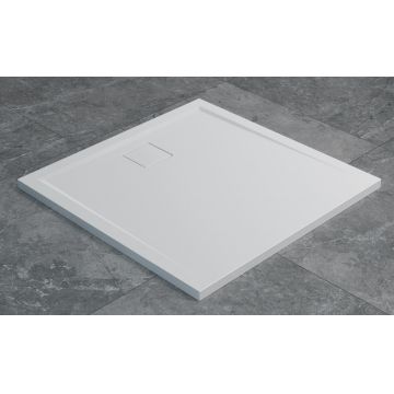 Cadita de dus patrata Ronal (SanSwiss) Livada W20Q  90x90 cm slim  marmura sintetica   alb
