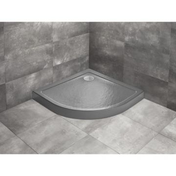 Cadita dus Radaway Doros A Compact Stone Anthracite - Dimensiune 90x90