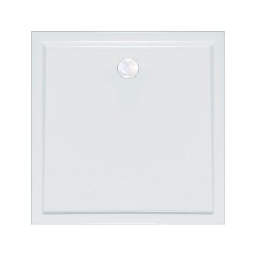 Cadita de dus, Kolpasan, Flamenco, patrata, pentru inzidire, 90 x 90 cm, alb