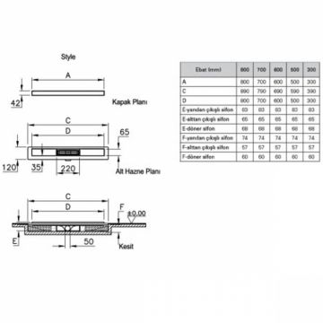 Canal   rigola de dus 300 070 style mat evacuare verticala s   59980381000