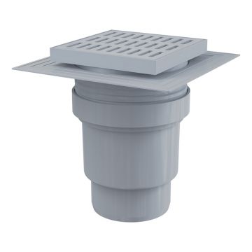 Sifon de pardoseală, Alcadrain, ieșire verticală, grătar din plastic gri