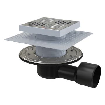 Sifon de pardoseala, Alcadrain, pentru interior si exterior, gratar din otel inoxidabil