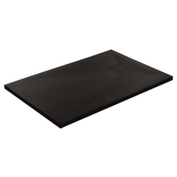 Cadita compozit pentru dus Inter Ceramic dreptunghiulara 100x80 cm finisaj piatra-negru mat