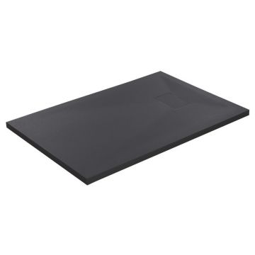 Cadita compozit pentru dus Inter Ceramic dreptunghiulara 160x80 cm finisaj piatra mata-gri inchis