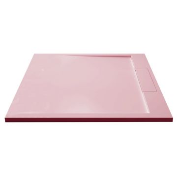 Cadita compozit pentru dus Inter Ceramic patrata 90x90 cm roz