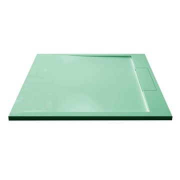 Cadita compozit pentru dus Inter Ceramic patrata 90x90 cm verde menta