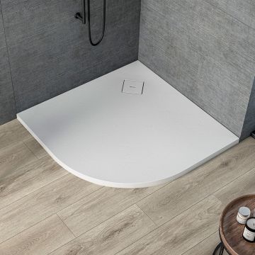 Cadita de dus, Kolpasan, Moonwalk R, semirotunda, 90 x 90 cm, R=55 cm, alb