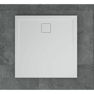 Cadita de dus patrata alb SanSwiss Livada W20Q 100x100 cm slim