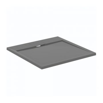 Cadita de dus patrata Ideal Standard i.life Ultra Flat S gri asfaltic 80x80 cm
