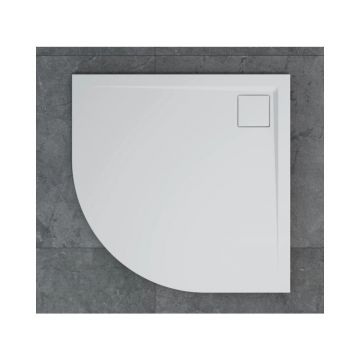 Cadita de dus semirotunda alb SanSwiss Livada W20R 80x80 cm slim