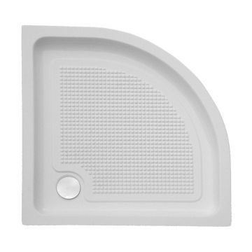 Cadita de dus semirotunda Belform, Bella, R 55 cm, 80X80 cm, alb