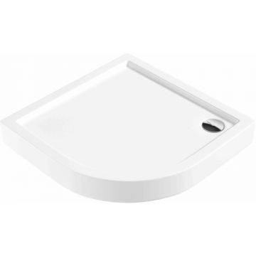 Cadita dus semirotunda Deante Jasmin alb 90 cm