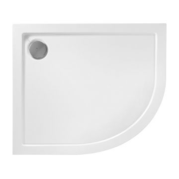 Cadita dus semirotunda Rea Look 80x100 alb stanga