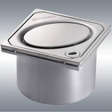 Piesa superioara Kessel, System 100, cu gratar din inox Oval Design, pentru corp sifon, cu sistem inchidere