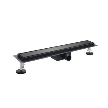 Set rigola dus cu capac scurgere negru mat Rune Alvis 70 cm