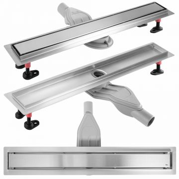 Set rigola pentru dus plus capac inox periat Rea Neox Superflow 60 cm