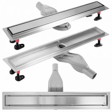 Set rigola pentru dus plus capac inox periat Rea Neox Superflow 90 cm