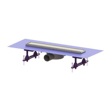 Set rigola pentru dus plus capac Kessel Linearis Compact 45 cm inox cu sita de par si clapeta multistop