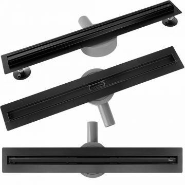 Set rigola pentru dus plus capac negru Rea Neox 90 cm