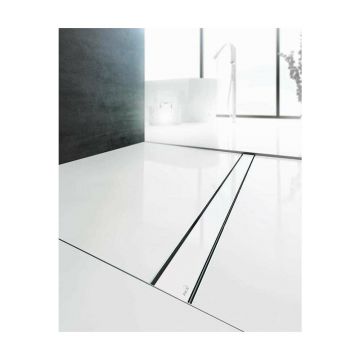 Set rigola pentru dus plus capac sticla alba Alca Glass si APZ106 105 cm