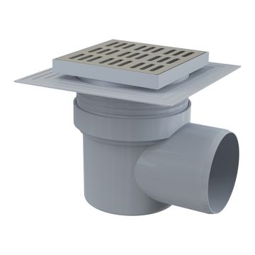 Sifon de pardoseală, Alcadrain, cu sistem anti-miros, grătar din oțel inoxidabil