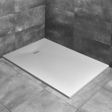Cadita dus compozit dreptunghiulara Radaway Kyntos F 140x70 cm alb