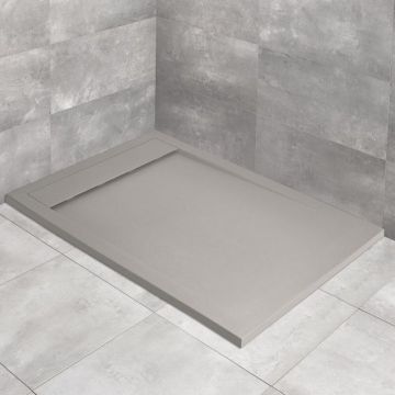 Cadita dus compozit dreptunghiulara Radaway Teos F 90x80 cm gri-cemento