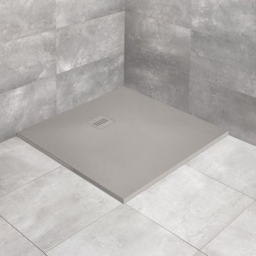 Cadita dus compozit patrata Radaway Kyntos C 100x100 cm gri ciment