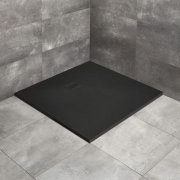 Cadita dus compozit patrata Radaway Kyntos C 90x90 cm negru