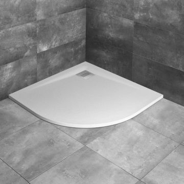 Cadita dus compozit semirotunda Radaway Kyntos A 100x100 cm alb