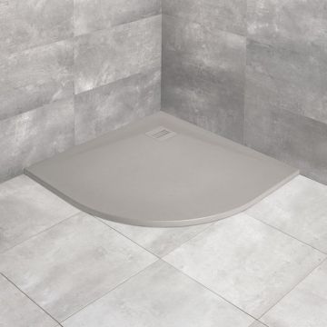 Cadita dus compozit semirotunda Radaway Kyntos A 100x100 cm gri ciment