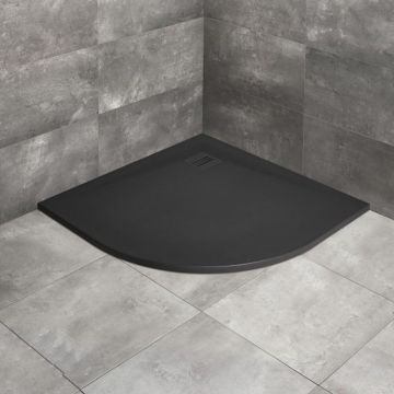 Cadita dus compozit semirotunda Radaway Kyntos A 100x100 cm negru