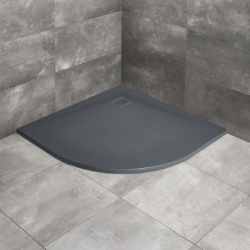 Cadita dus compozit semirotunda Radaway Kyntos A 90x90 cm antracit