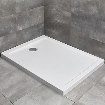 Cadita dus dreptunghiulara Radaway Doros F 90x70 cm acril alb