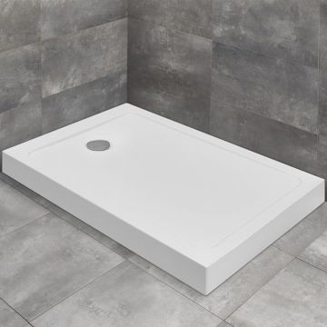 Cadita dus dreptunghiulara Radaway Doros F Compact 140x80 cm acril alb