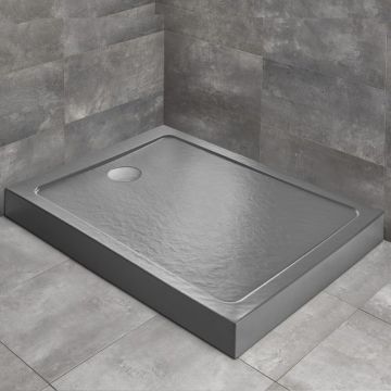 Cadita dus dreptunghiulara Radaway Doros F Compact Stone 90x70 cm acril antracit