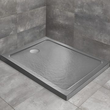 Cadita dus dreptunghiulara Radaway Doros F Stone 100x70 cm acril antracit
