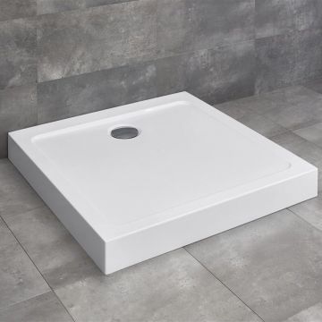 Cadita dus patrata Radaway Doros C Compact 90x90 cm acril alb