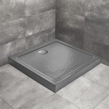 Cadita dus patrata Radaway Doros C Compact Stone 80x80 cm acril antracit