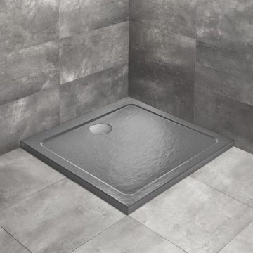 Cadita dus patrata Radaway Doros C Stone 80x80 cm acril antracit