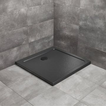 Cadita dus patrata Radaway Doros C Stone 80x80 cm acril negru