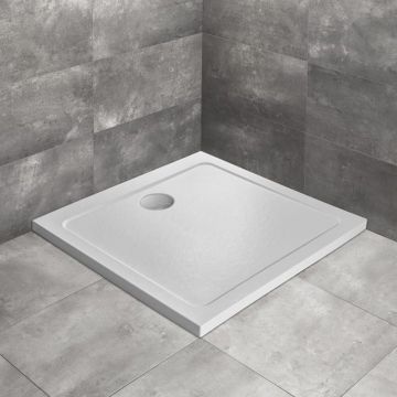 Cadita dus patrata Radaway Doros C Stone 90x90 cm acril alb