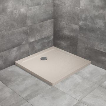 Cadita dus patrata Radaway Doros C Stone 90x90 cm acril casmir