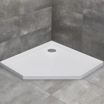 Cadita dus pentagonala Radaway Doros PT 100x100 cm acril alb