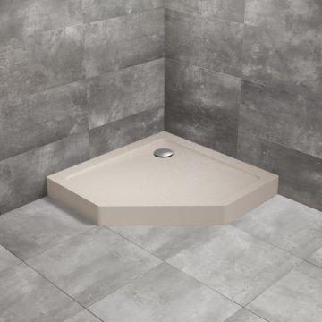 Cadita dus pentagonala Radaway Doros PT Compact Stone 90x90 cm acril casmir