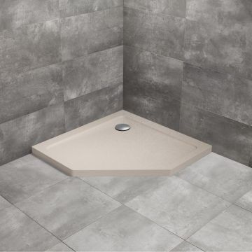 Cadita dus pentagonala Radaway Doros PT Stone 90x90 cm acril casmir