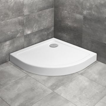 Cadita dus semirotunda Radaway Doros A Compact 90x90 cm acril alb